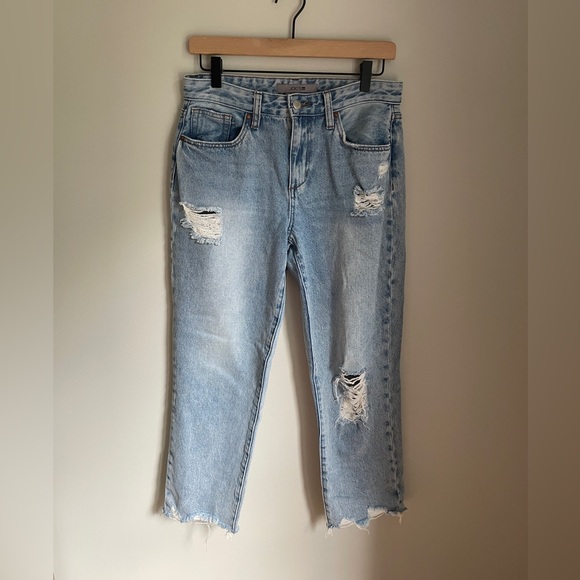 JOE’S JEANS Straight Leg Mid Rise Distressed Denim Light Wash Size 29 - Picture 1 of 5